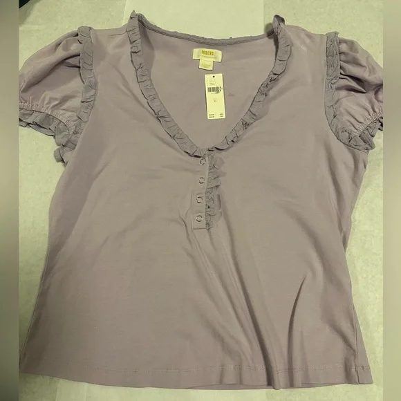 Anthropologie Lavender Ruffled Blouse - Picture 1 of 3